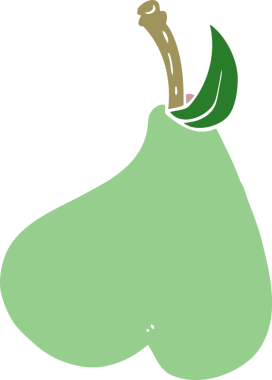 bir insan tarafından çizilmiş sağlıklı bir armut.