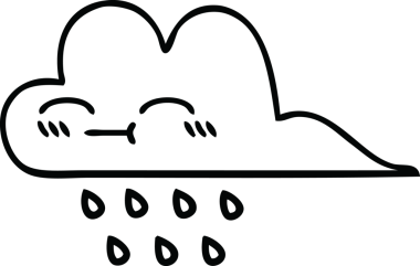 Bir insan tarafından çizilmiş fırtına yağmuru bulutu çizimi