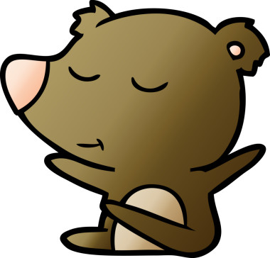 Bir insan tarafından çizilmiş mutlu çizgi film ayısı.