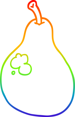 gökkuşağı gradyan çizgi çizimi bir insan tarafından çizilmiş armut karikatürü