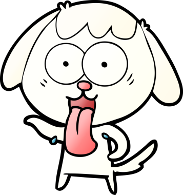 Bir insan tarafından çizilmiş şirin bir çizgi film köpeği.