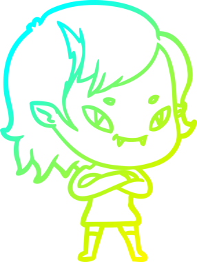 Bir insan tarafından çizilmiş soğuk gradyan çizgi çizimi.