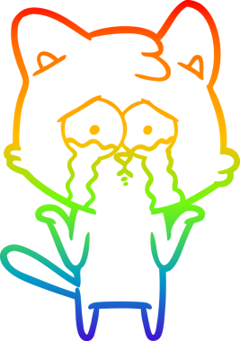 gökkuşağı gradyanı çizimi bir insan tarafından çizilmiş çizgi film kedisi