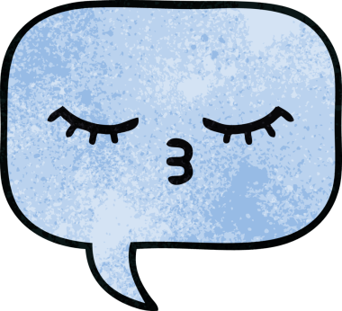 Bir insan tarafından çizilmiş bir konuşma baloncuğunun retro grunge doku karikatürü