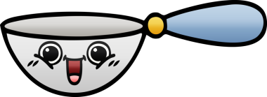 Bir insan tarafından çizilmiş bir kaşığın gölgelenmiş gölgesi.