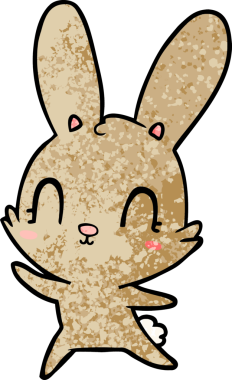 Bir insan tarafından çizilmiş sevimli çizgi film tavşanı