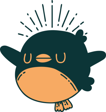 Bir insan tarafından çizilmiş geleneksel bir dövme kanat çırpma stili.