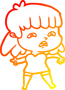 İnsan tarafından çizilmiş endişeli bir karikatür çizimi.