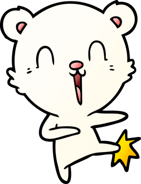 Bir insan tarafından çizilmiş mutlu kutup ayısı çizimi.