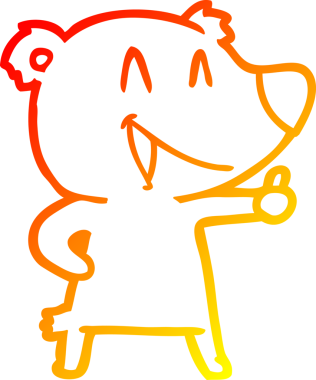 Bir insan tarafından çizilmiş gülen ayı karikatürü.