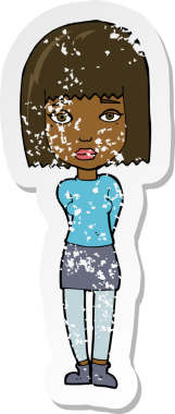 Bir insan tarafından çizilmiş bir karikatürün gerilimli çıkartması.