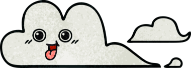 Bir insan tarafından çizilmiş eski grunge desenli bulutlar.