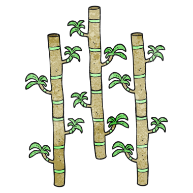 Bir insan tarafından çizilmiş el yapımı karikatür bambu.