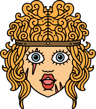 Retro Dövme Tarzı İnsan Barbar Karakteri