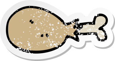 Bir insan tarafından çizilmiş tavuk budu karikatürü.