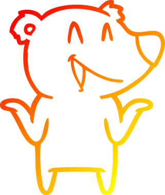 Bir insan tarafından çizilmiş gülen ayı karikatürü.