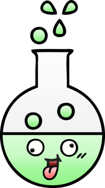 Bir insan tarafından çizilmiş bir test tüpünün gölgeli çizgi filmi.