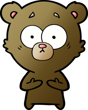 Bir insan tarafından çizilmiş sürpriz ayı karikatürü