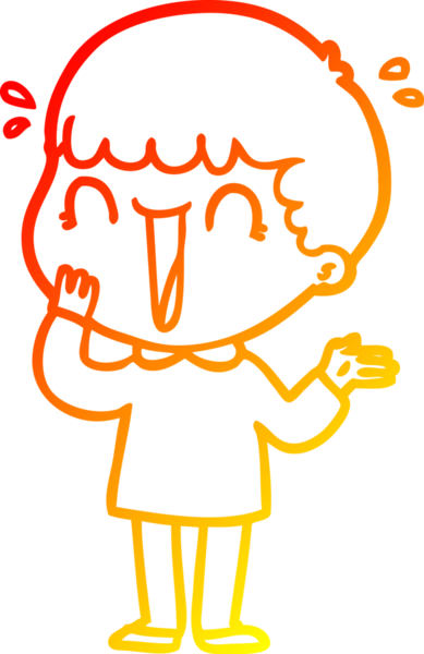 Bir insan tarafından çizilmiş gülen bir çizgi film karakterinin sıcak çizgi çizimi.