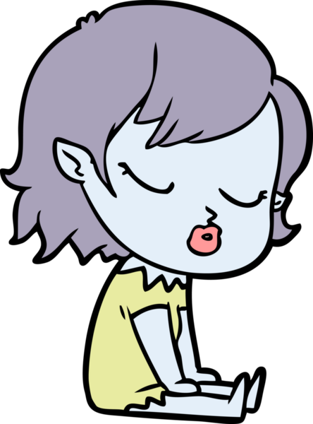 Bir insan tarafından çizilmiş şirin vampir kız çizgi filmi.