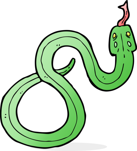 Bir insan tarafından çizilmiş çizgi film yılanı.