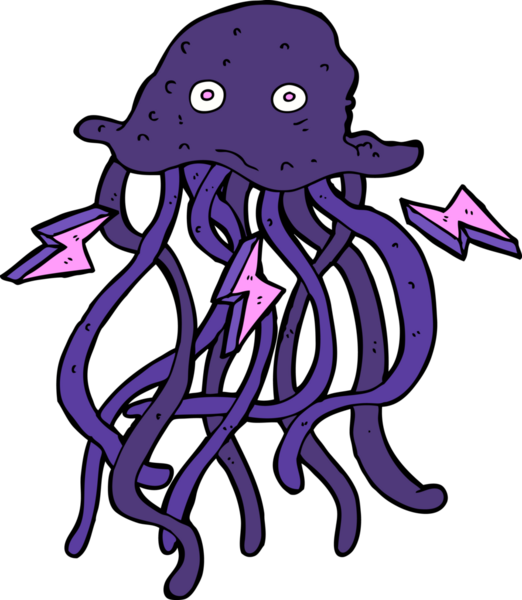 Bir insan tarafından çizilmiş ahtapot çizgi filmi.