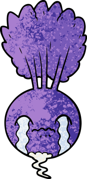 Bir insan tarafından çizilmiş ağlayan pancar çizgi filmi.