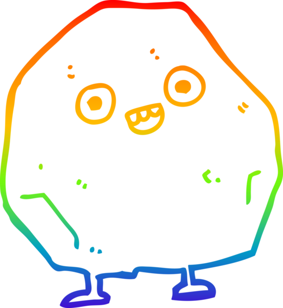 gökkuşağı gradyanı bir insan tarafından çizilmiş bir karikatür kayasının çizimi