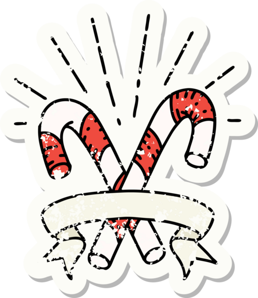 Bir insan tarafından çizilmiş eski bir dövme stili şeker kamışının etiketi.