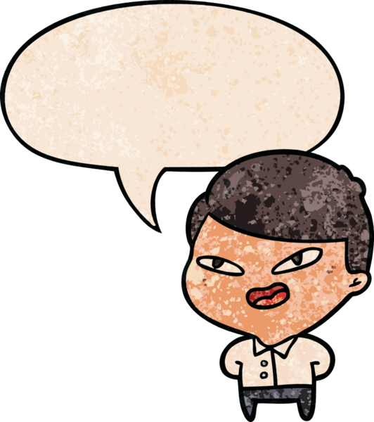 bir insan tarafından çizilmiş eski moda konuşma baloncuğu ile çizgi film mutlu iş adamı