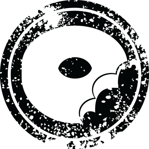 Isırılmış çörek grafik vektörü bir insan tarafından çizilmiş dairesel sıkıntı sembolü