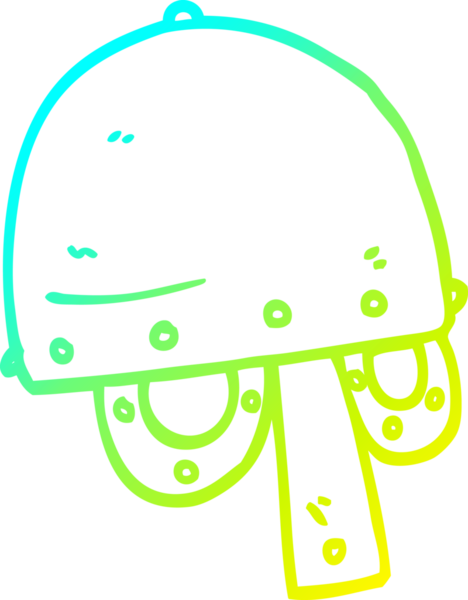 Bir insan tarafından çizilmiş bir Viking miğferinin soğuk çizgi çizimi.