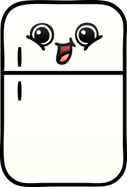 Bir insan tarafından çizilmiş bir buzdolabının gölgelenmiş karikatürü.