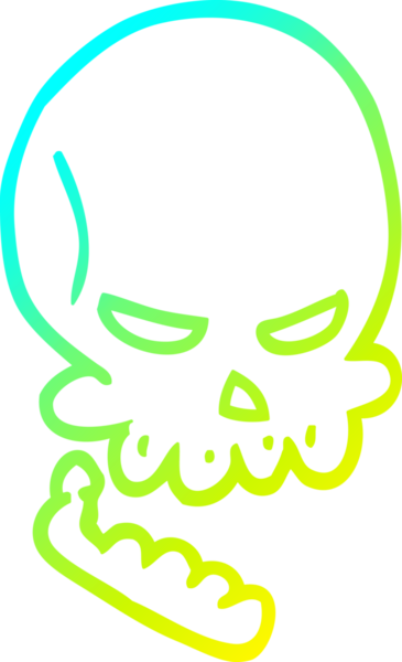 Bir insan tarafından çizilen cadılar bayramı kafatası karikatürü.