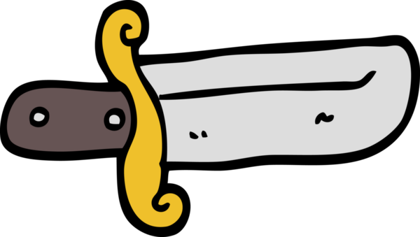 Bir insan tarafından çizilmiş el çizimi çizgi film küçük hançer