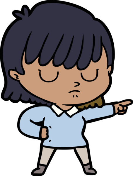 Bir insan tarafından çizilmiş karikatür kadın.