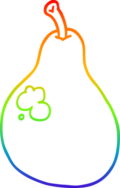 gökkuşağı gradyan çizgi çizimi bir insan tarafından çizilmiş armut karikatürü