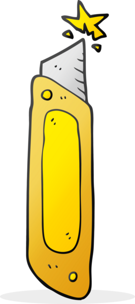 Bir insan tarafından çizilmiş karikatür inşaat bıçağı.