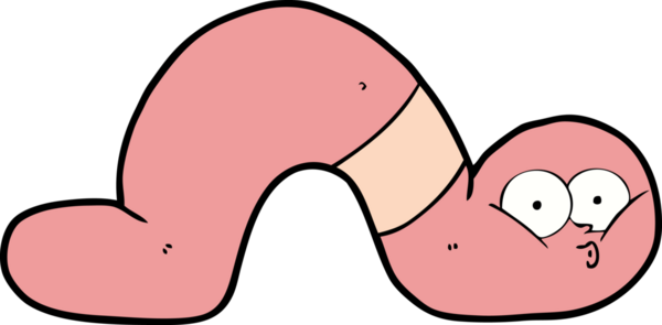 Bir insan tarafından çizilmiş bir solucan.