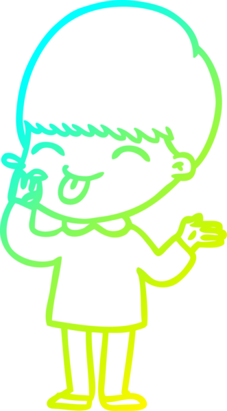 Bir çizgi film karakterinin insan tarafından çizilmiş bir dili dışarı çıkarması.