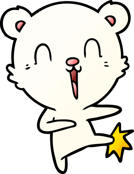 Bir insan tarafından çizilmiş mutlu kutup ayısı çizimi.