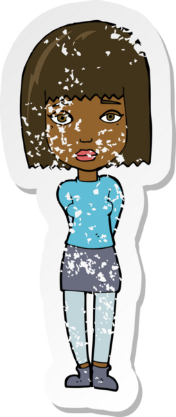 Bir insan tarafından çizilmiş bir karikatürün gerilimli çıkartması.