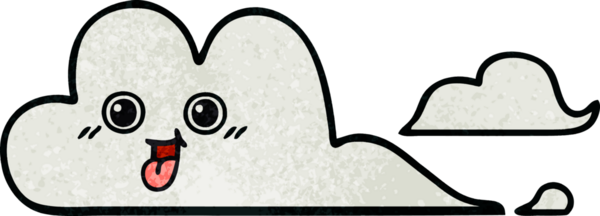 Bir insan tarafından çizilmiş eski grunge desenli bulutlar.