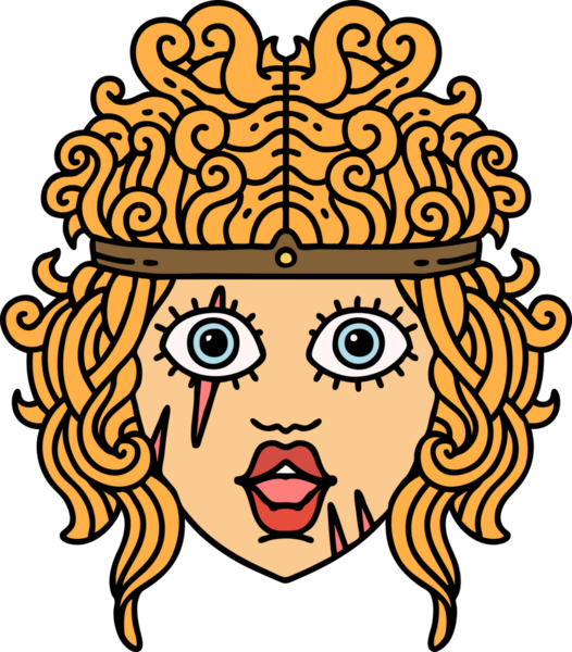 Retro Dövme Tarzı İnsan Barbar Karakteri