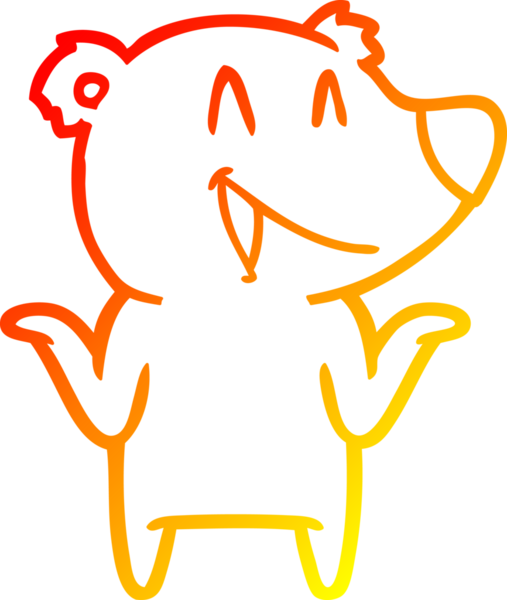 Bir insan tarafından çizilmiş gülen ayı karikatürü.