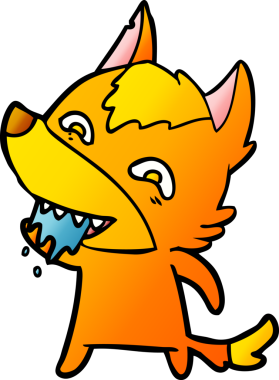 Bir insan tarafından çizilmiş tilki çizgi film karakteri