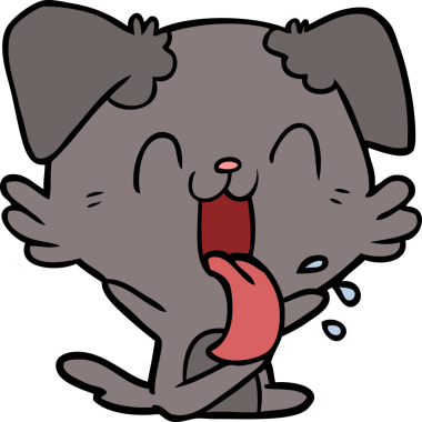 Bir insan tarafından çizilmiş nefes nefese kalmış bir köpek.