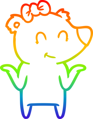 Bir insan tarafından çizilmiş dişi ayı çizgi filmi.