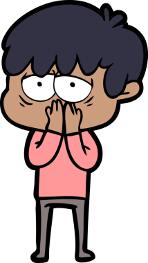 Bir insan tarafından çizilmiş bitkin çocuk çizgi filmi.