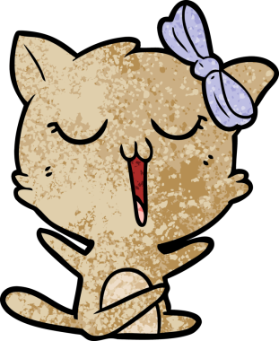 Bir insan tarafından çizilmiş çizgi film kedisi.